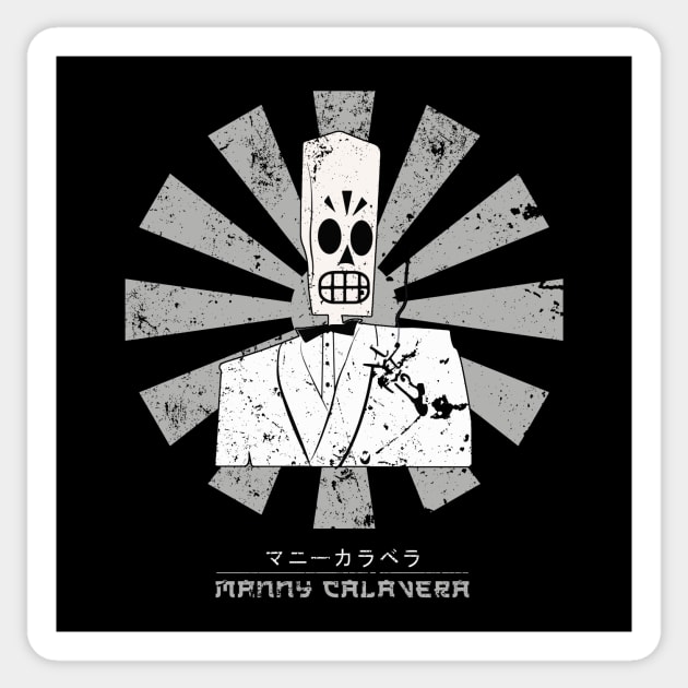 Manny Retro Japanese Grim Fandango Sticker by Nova5